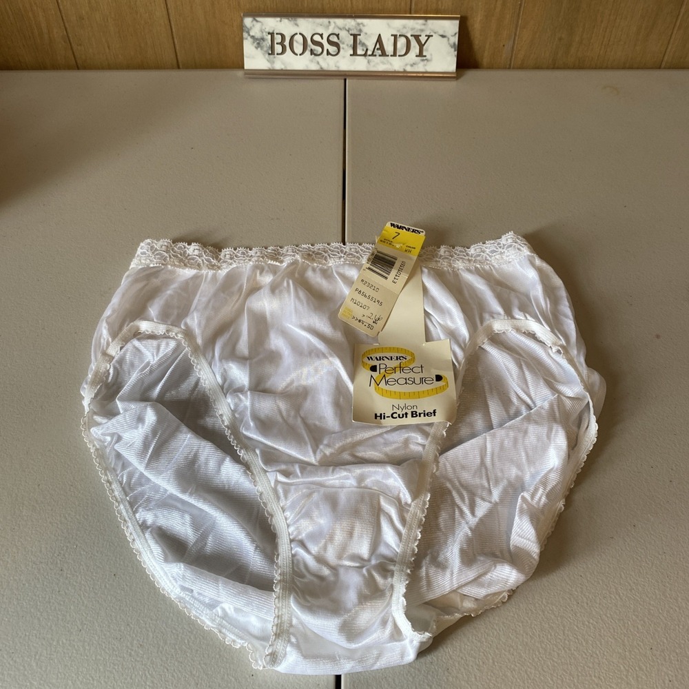 Vintage Warner's Perfect Measure Nylon Panties Briefs Size 7 White New Granny